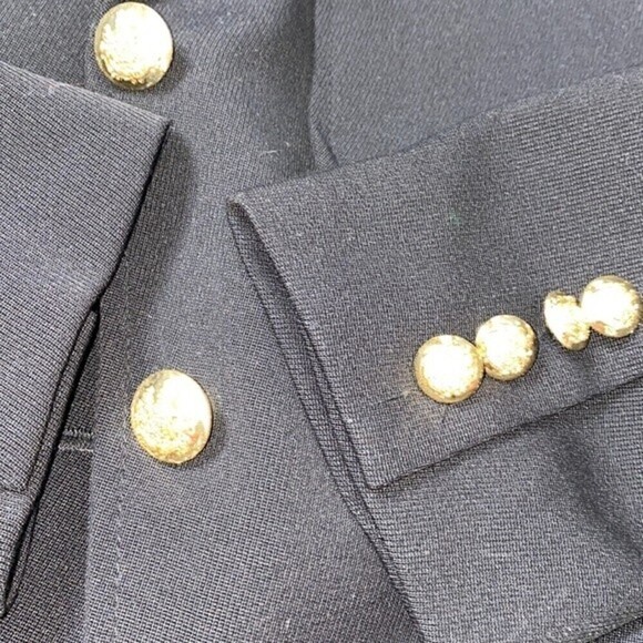 LRL LAUREN RALPH LAUREN Wool Sweater Knit Blazer Jacket Size 10 Military Career - Picture 6 of 7